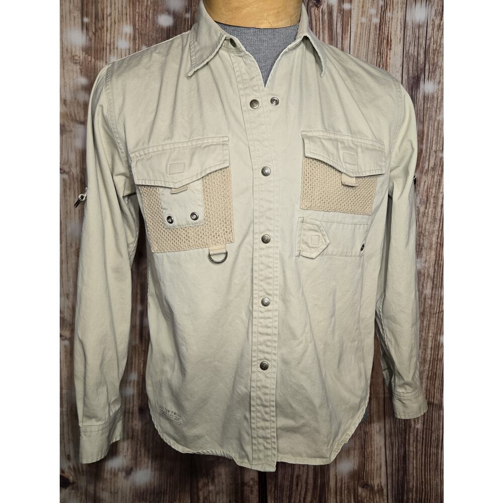 Ralph Lauren Safari Outfitters Khaki Field Hunting/Fishing Shirt Sz Petite M VTG